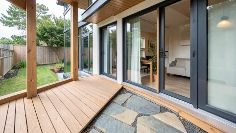 Taras połączony z wejściem do domu