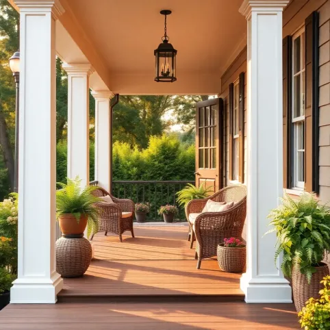 Taras przed wejściem do domu