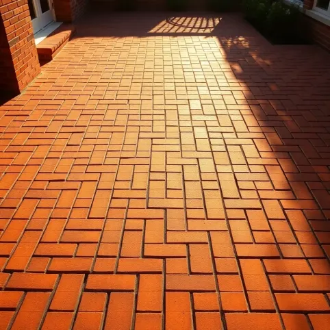 Taras z czerwonej cegły