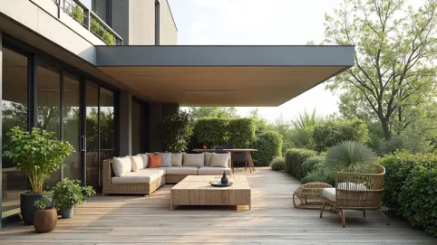 Taras z dachem jednospadowym