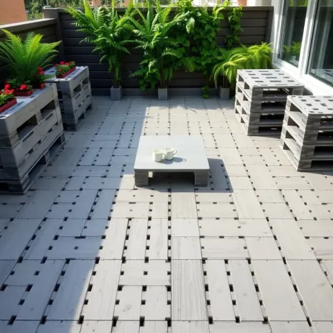 Taras z palet plastikowych