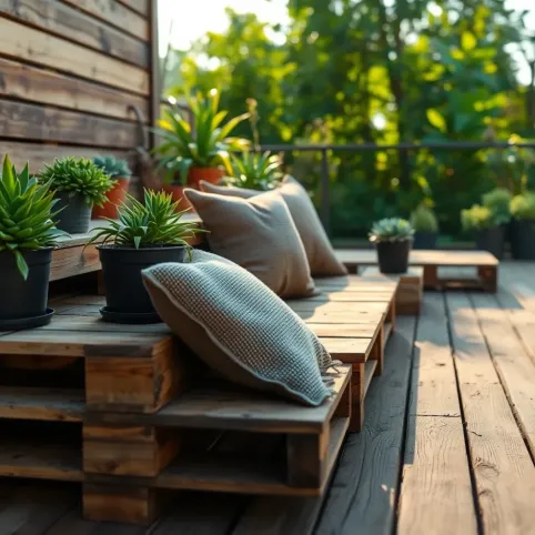 Tymczasowy taras z palet