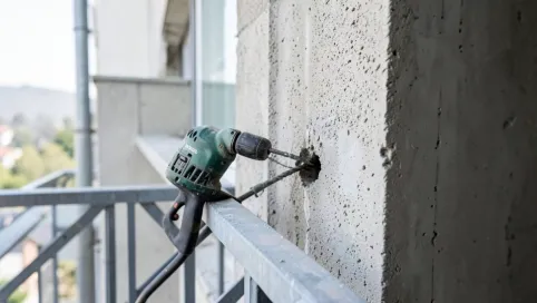 Wiercenie W Elewacji Na Balkonie