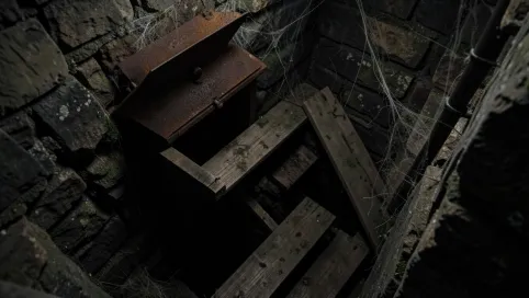 Właz do piwnicy że schodami