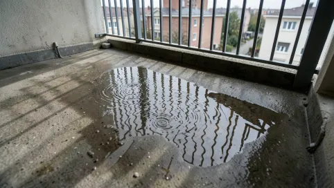 Woda stoi na balkonie