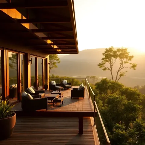 Wysoki taras przy domu