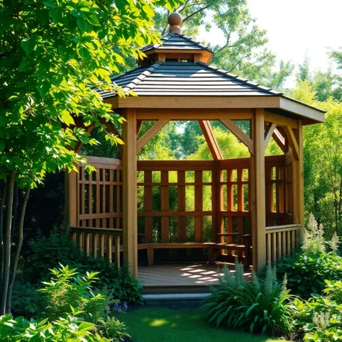 Zabudowa altany z drewna