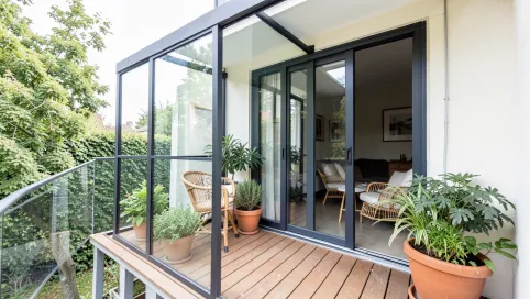 Zabudowa balkonu w domu jednorodzinnym