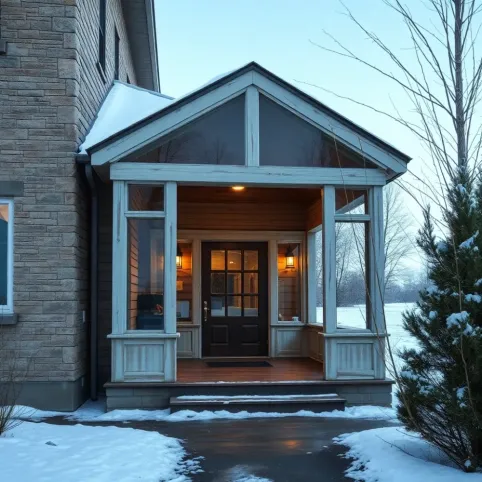 Zabudowany ganek z funkcją wiatrołapu