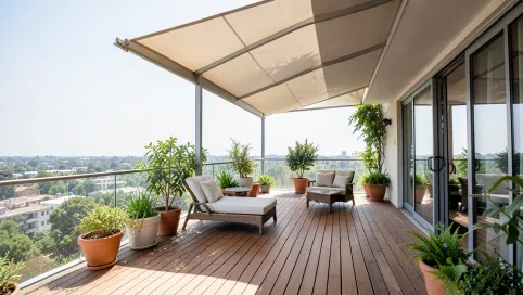 Zadaszony taras na piętrze