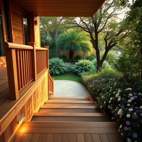 Zejście z tarasu do ogrodu