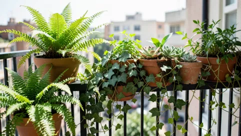 Zielone rośliny na balkon