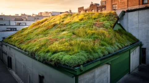 Zielony dach dwuspadowy