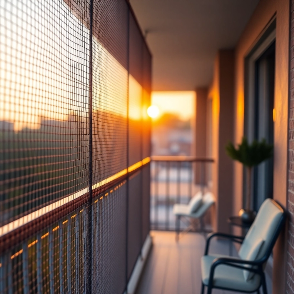 Siatka na balkon dla kota że stelażem