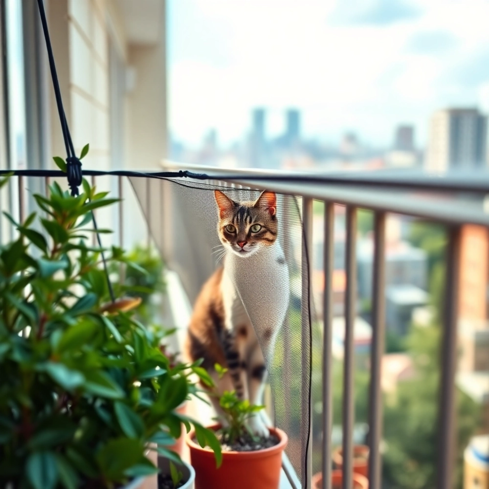 Siatka na balkon dla kota