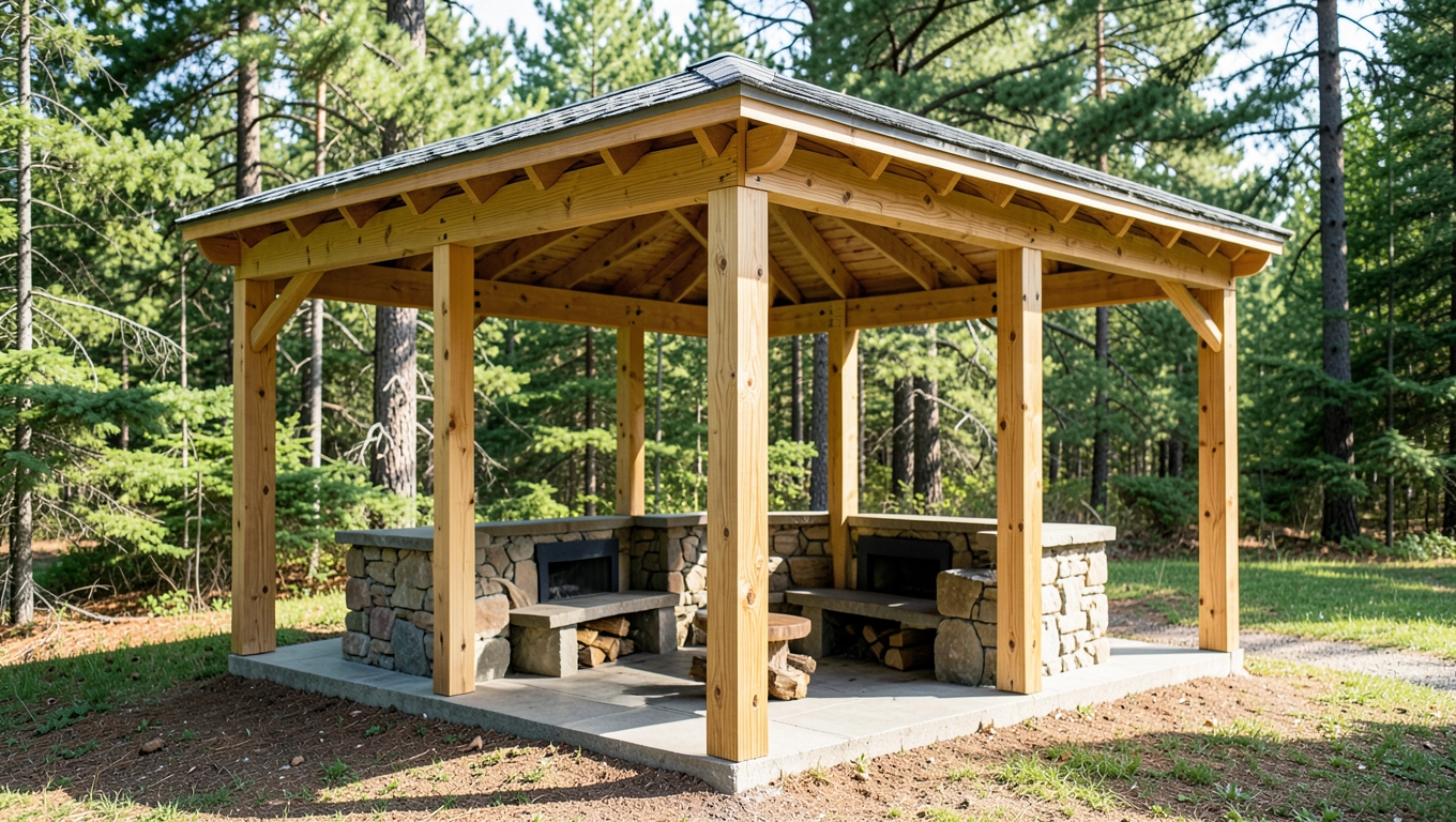 Słupy altany z paleniskiem 175/175 mm