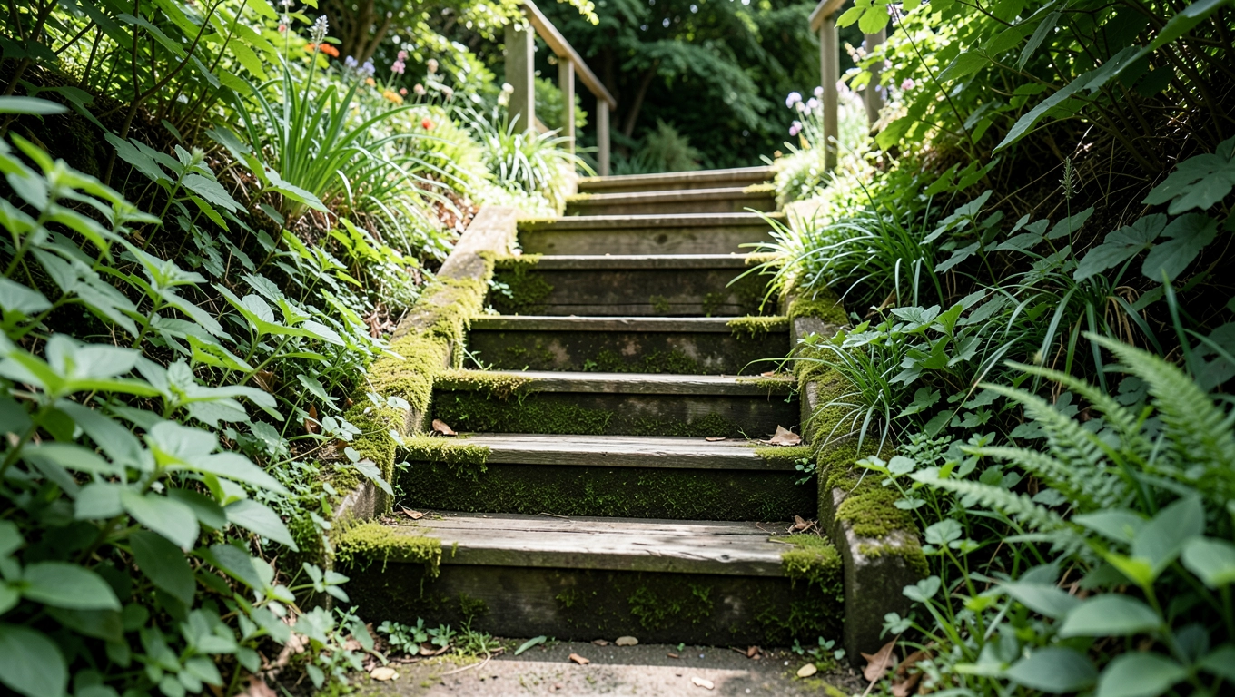 Tanie schody w ogrodzie
