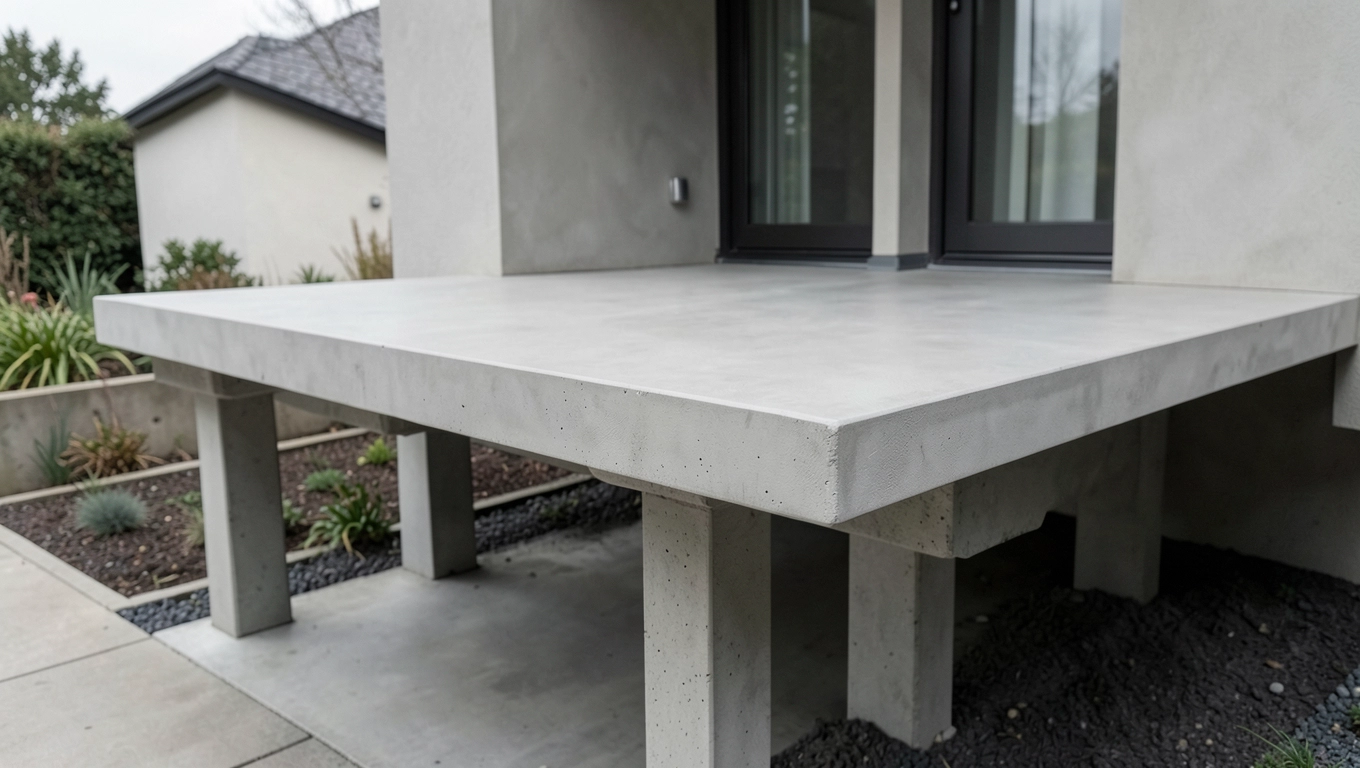 Taras betonowy na słupach