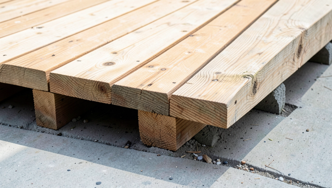 Taras drewniany na betonie krok po kroku