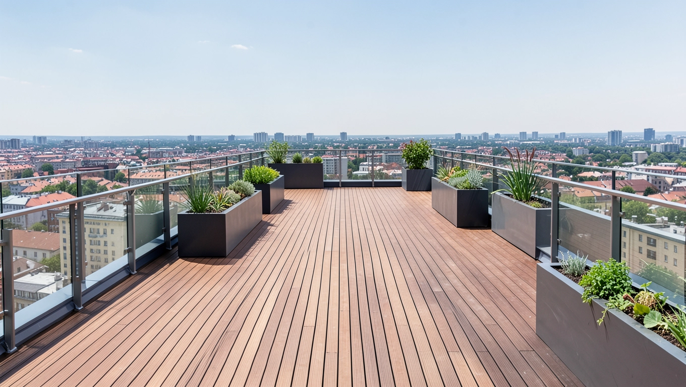 Taras na dachu drewnianym