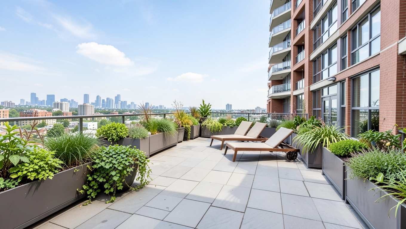 Taras na dachu w bloku