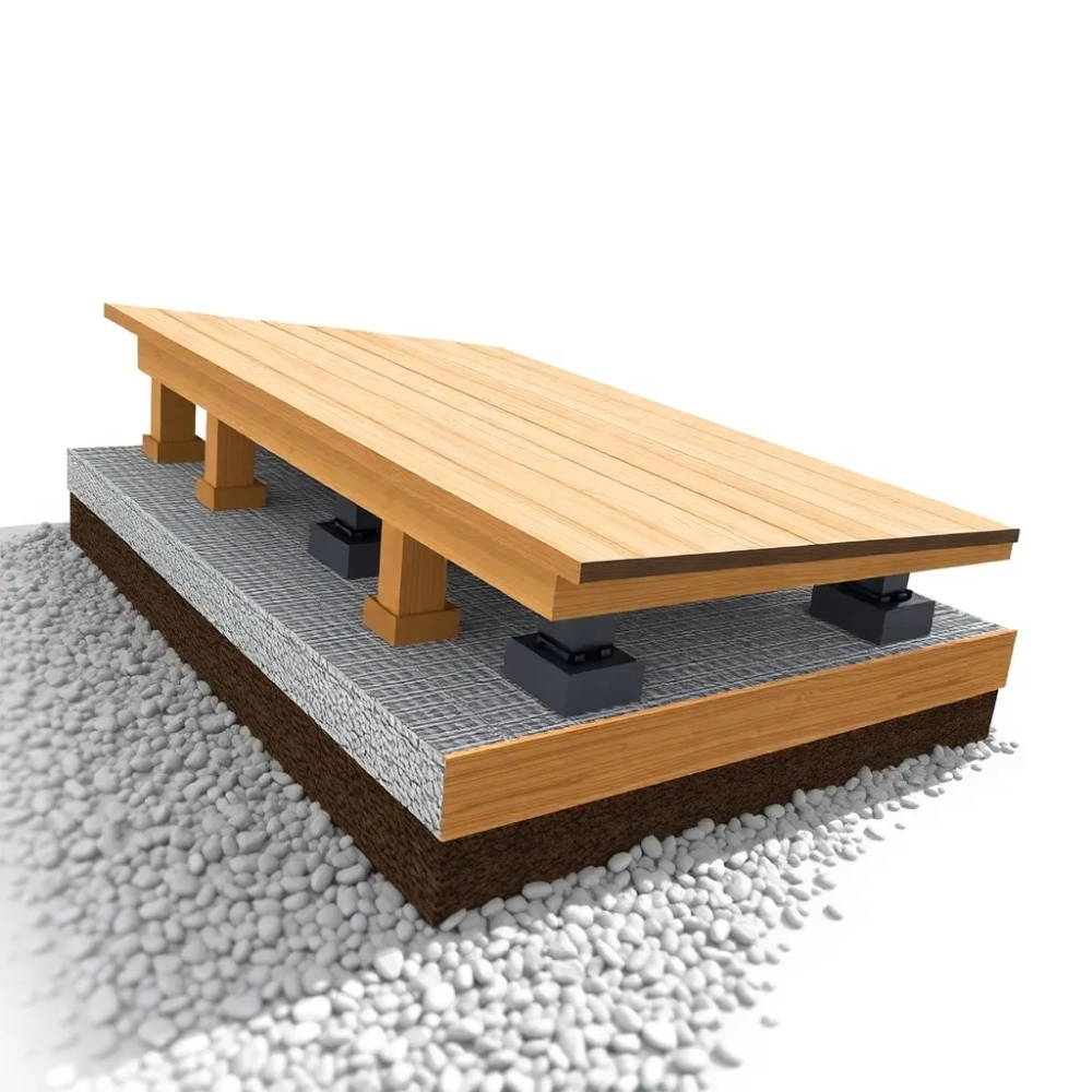 Taras na gruncie przekrój