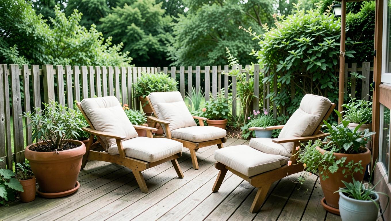 Taras przy domku na działce