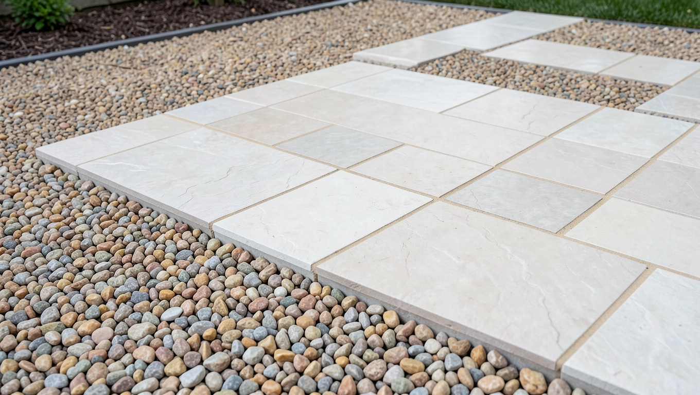 Taras z gresu na podsypce