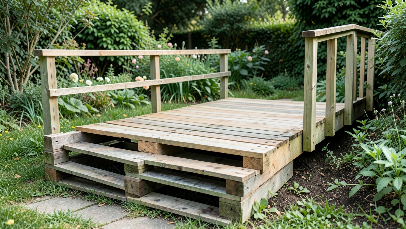 Taras z palet plastikowych