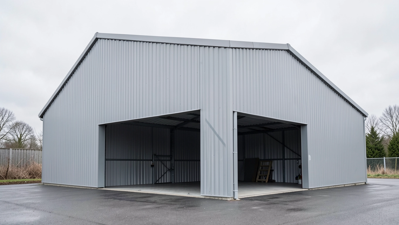 Trzystanowiskowe garaże dach jednospadowy