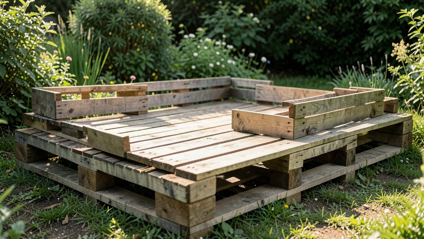 Tymczasowy taras z palet