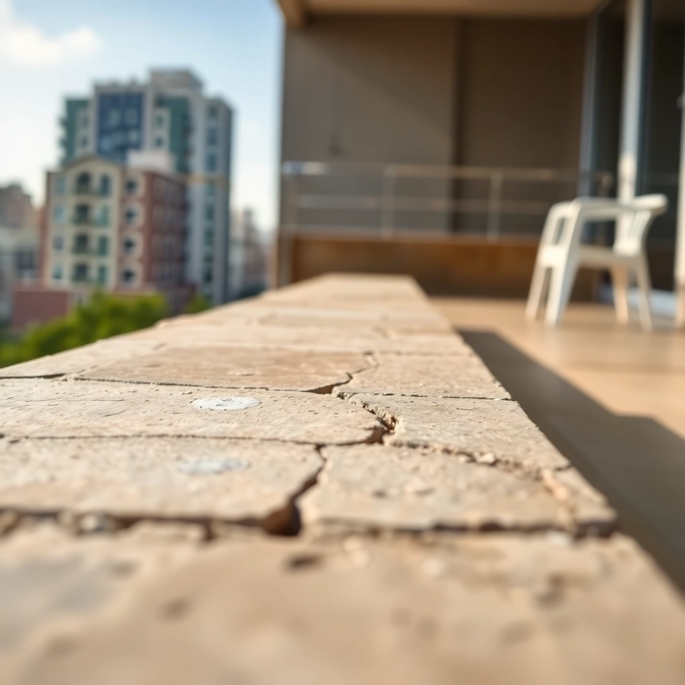 Ubytki w betonie na balkonie