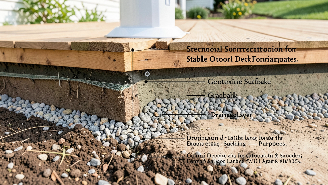 Warstwy tarasu na gruncie