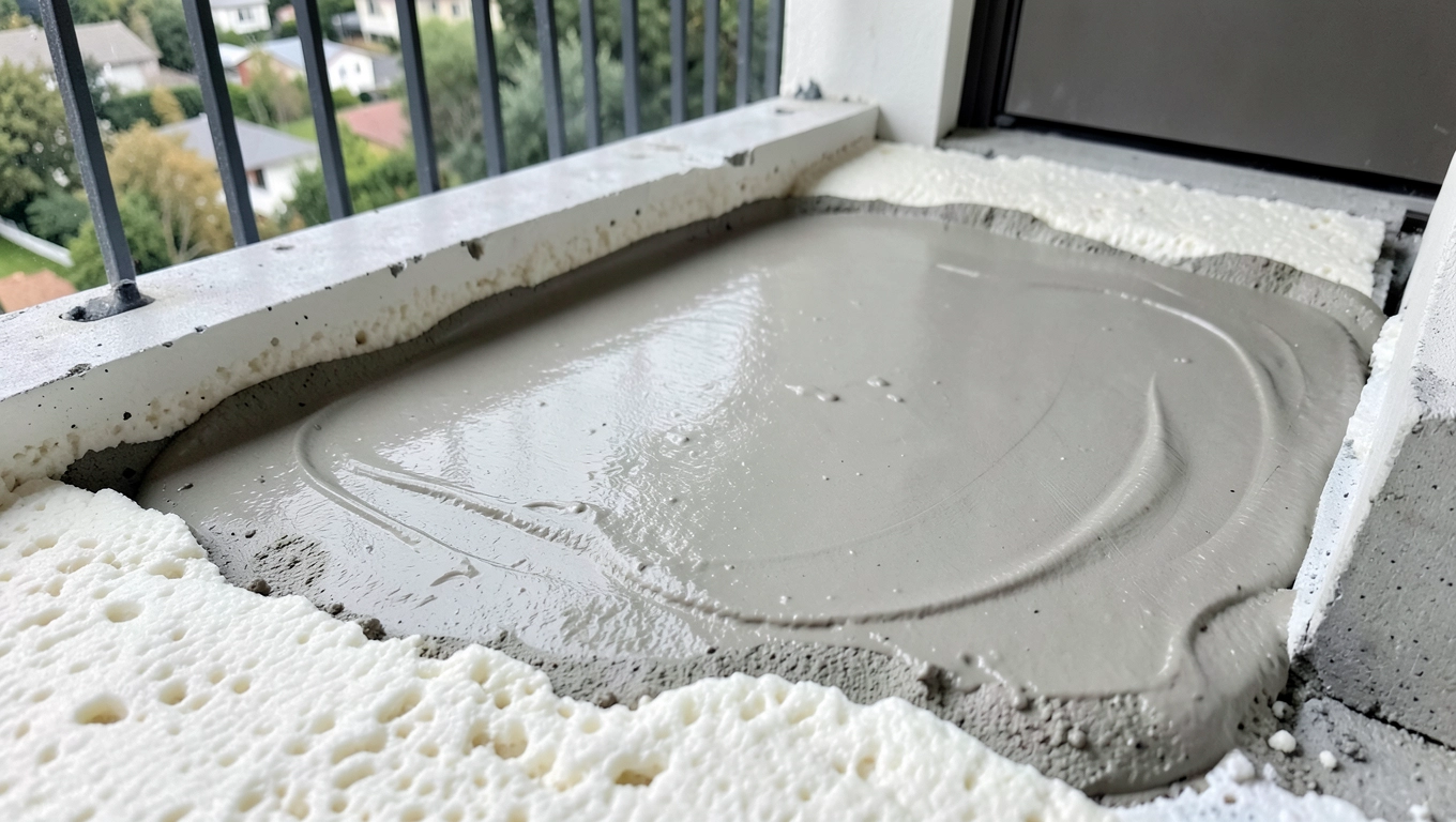 Wylewka Na Balkonie Na Styropianie