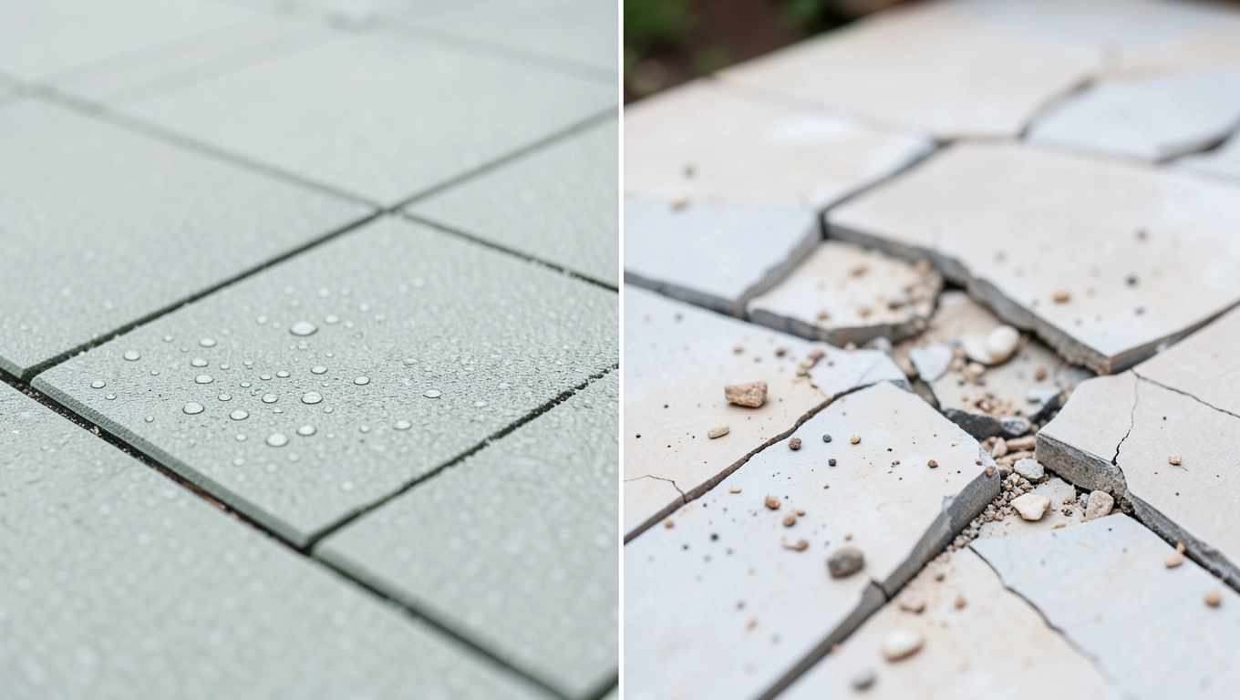 Zewnętrzne antypoślizgowe płytki zamiast zwykłych na taras