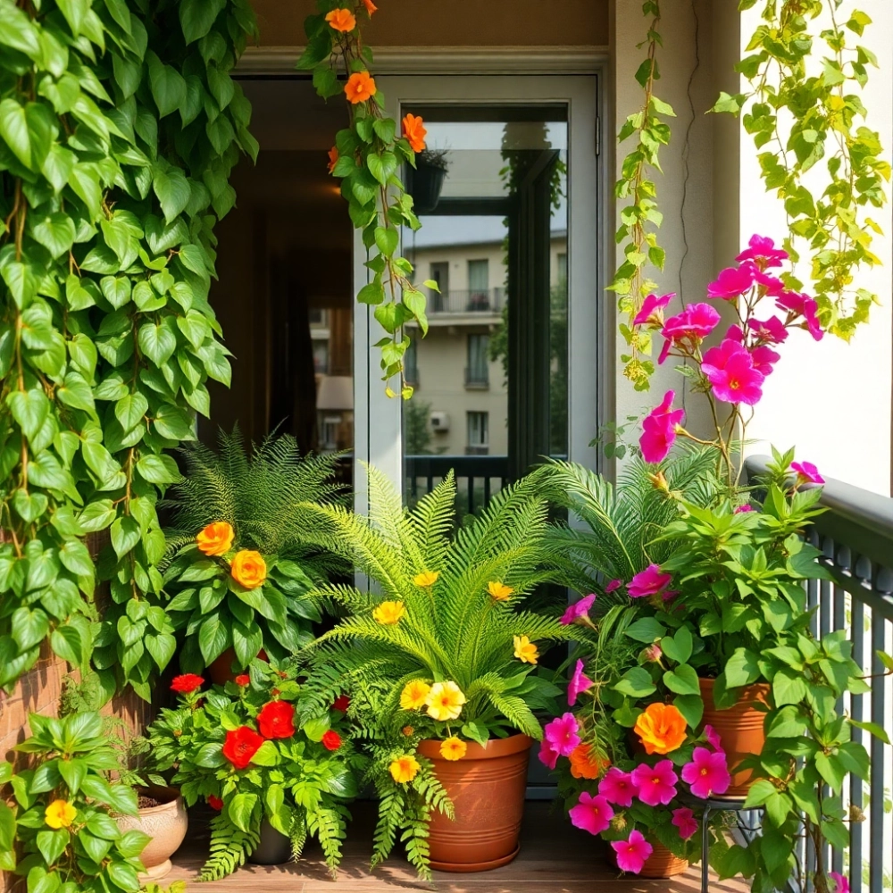 Zielone rośliny na balkon