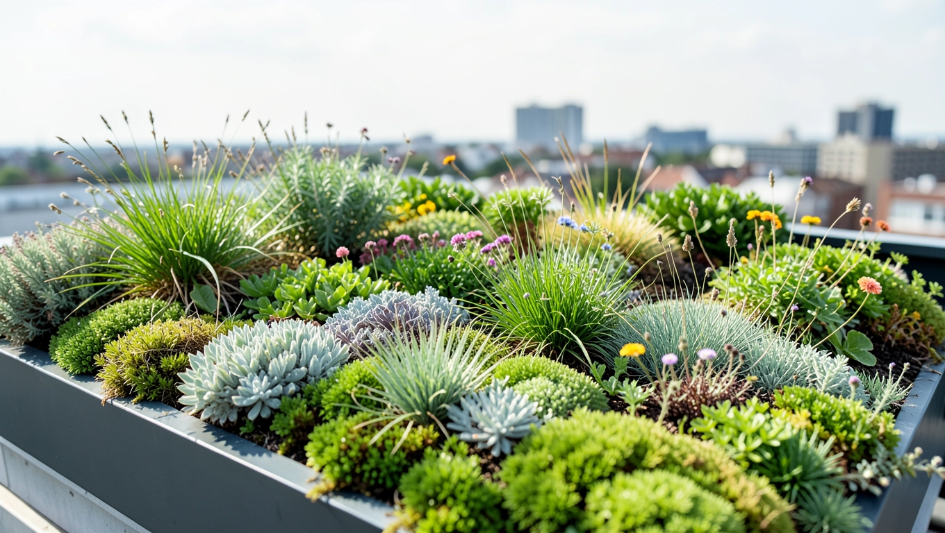 Zielony dach na tarasie