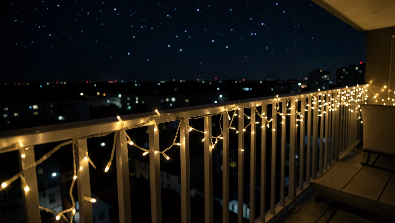 Girlanda LED na balkon