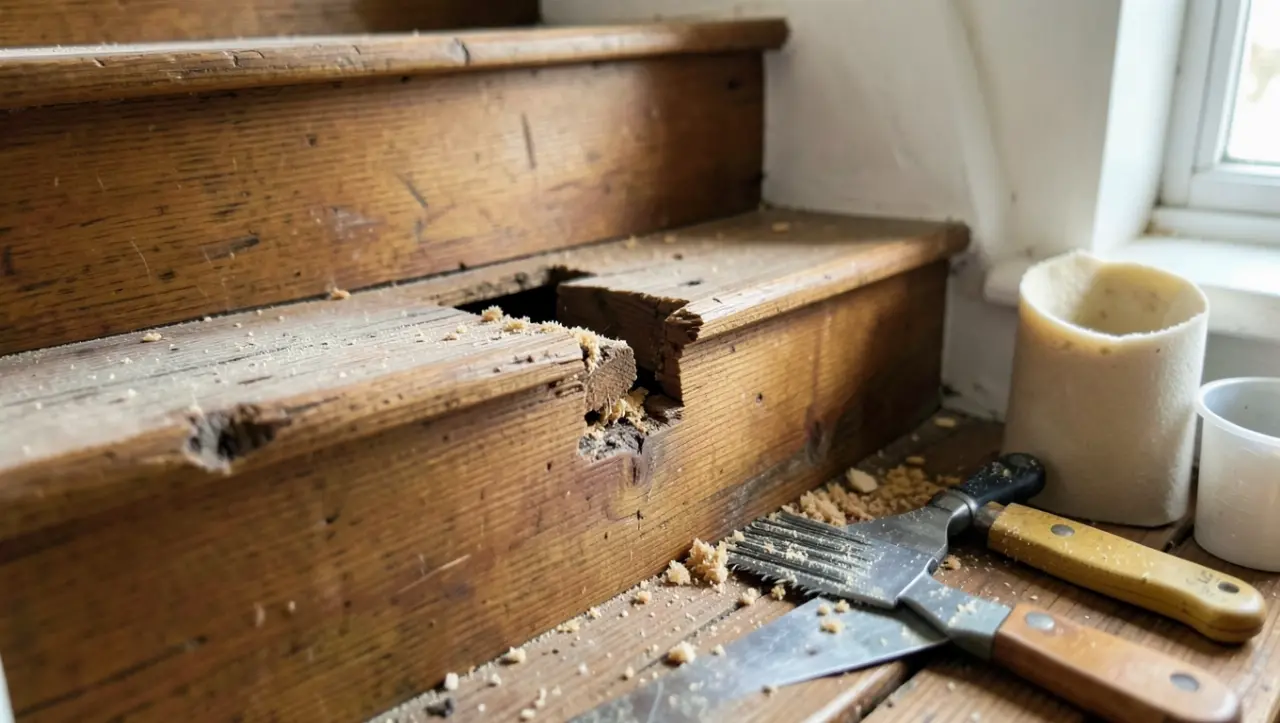 Jak naprawić dziurę w schodach drewnianych