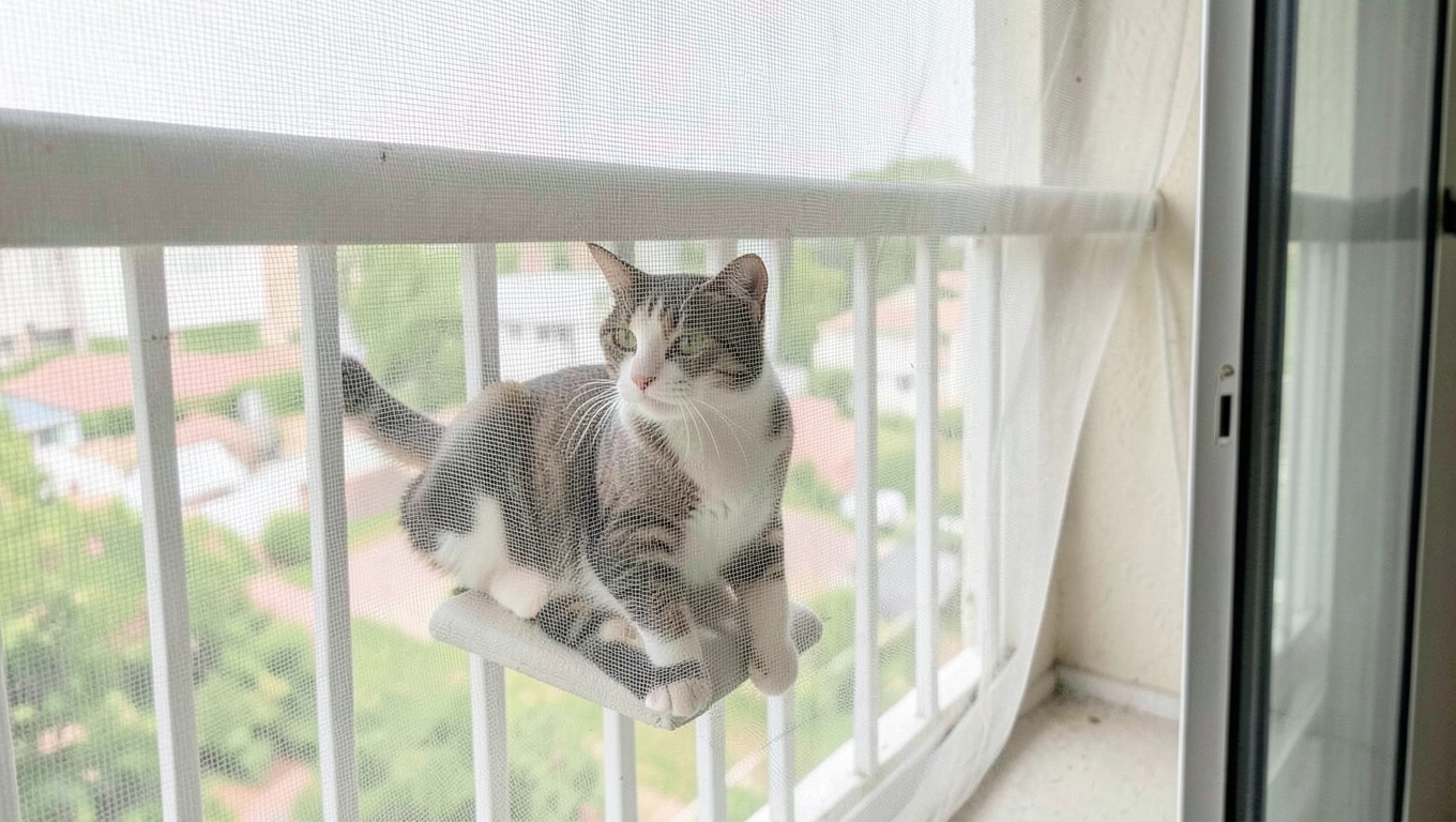 Moskitiera na balkon dla kota