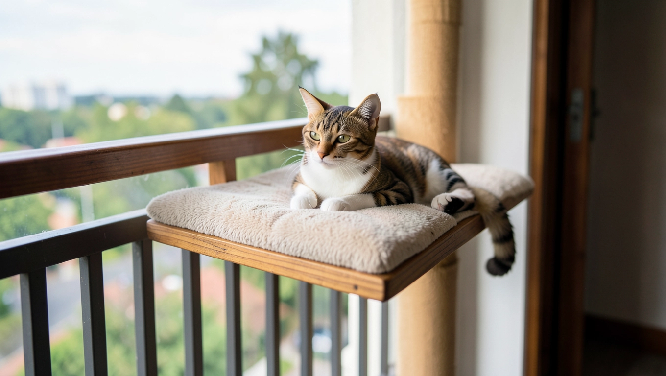 Półka dla kota na balkon