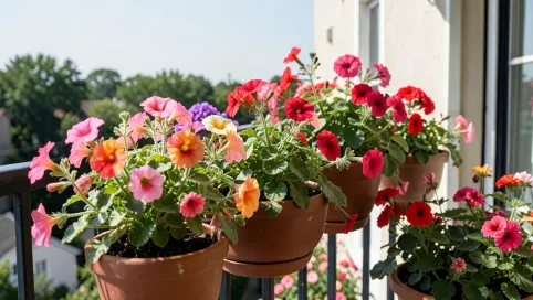 Kwiaty na balkon słoneczny i wietrzny