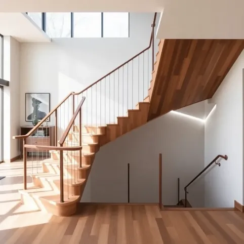 Schody drewniane nowoczesne balustrady