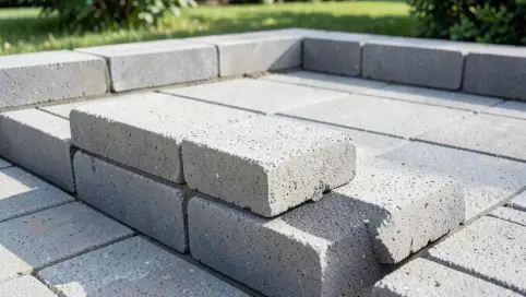 Taras z bloczków betonowych